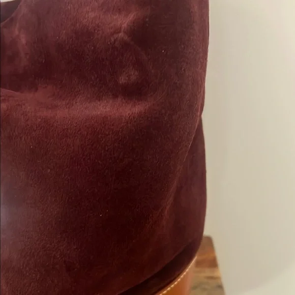 Dooney & Bourke Burgundy Fall Suede Leather Women's Bag and Matching Wallet Set - Picture 7 of 14